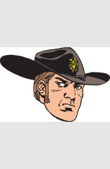 The Walking Dead Young Rick Face Pin