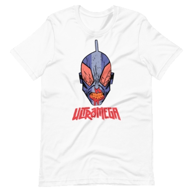 ULTRAMEGA FACE ORANGE LOGO TEE ON WHITE - 2X