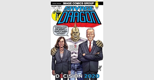 SAVAGE DRAGON #253 BACK TO PRINT WITH COVER ART IN CELEBRATION OF BIDEN/HARRIS WIN